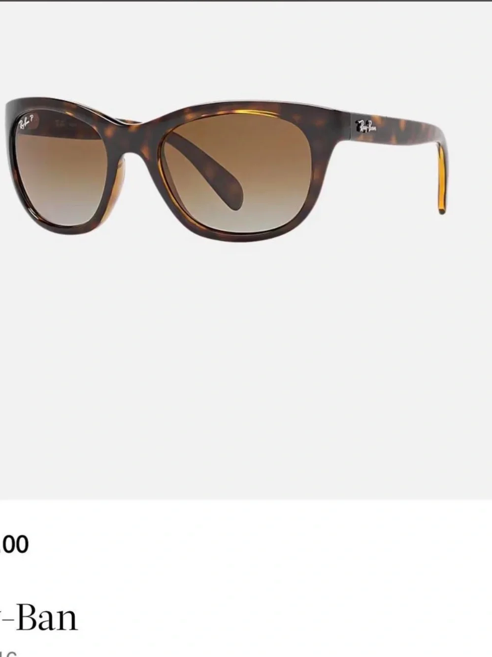 Ray-Ban Women's Tortoise Frame Sunglasses with Brown Gradient Lenses